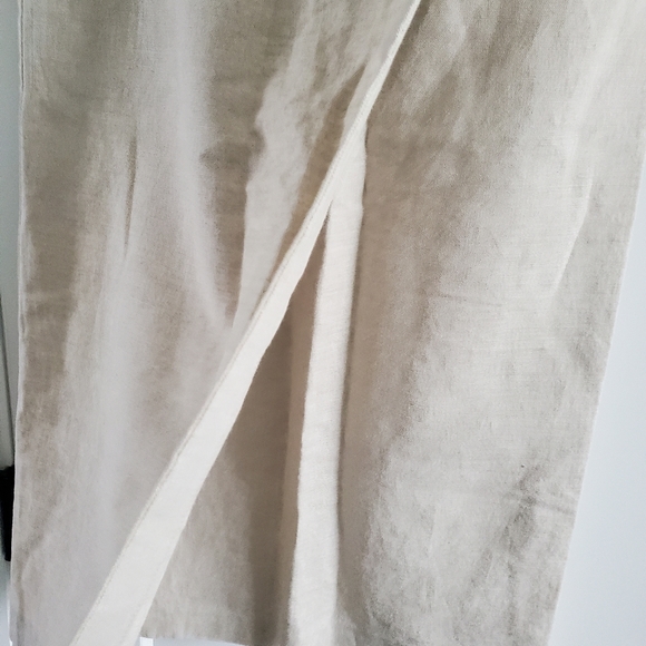 Marks & Spencer Linen Midi Pencil Skirt with Buttons - Picture 6 of 13